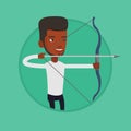 Archer training with the bow vector illustration.