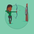 Archer training with the bow vector illustration.