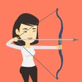 Archer training with the bow vector illustration.