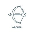 Archer vector line icon, linear concept, outline sign, symbol