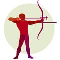 Archer. Vector silhouette of bowman. Archery logo.