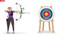 Archer woman with Bow Archery Sport
