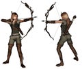 Archer woman 2 poses Royalty Free Stock Photo