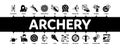 Archery Activity Sport Minimal Infographic Banner Vector