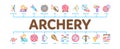 Archery Activity Sport Minimal Infographic Banner Vector