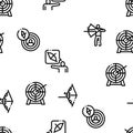 Archery Activity Sport Seamless Pattern Vector