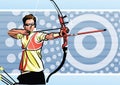 archery athlete in action. Vector illustration decorative design Royalty Free Stock Photo