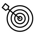 Archery board aim icon outline vector. Target dart