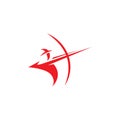 Archery Bow Arrow Man Aim Target Abstract Sport Business Logo Royalty Free Stock Photo