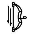 Archery bow icon outline vector. Longbow arrow