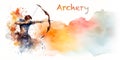 ARCHERY - Colourful watercolour web banner for Olympic Archery