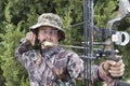 Archery hunter with bow Royalty Free Stock Photo