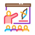 Archery Lesson Education Icon Thin Line Vector