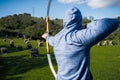 Archery practice at an outdoor range Royalty Free Stock Photo