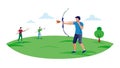 Archery Practice Target Shooting, Sport Precision Vector Generative AI Royalty Free Stock Photo