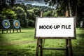 Archery Range Signage Mockup with Blank White Space for Your Design Royalty Free Stock Photo