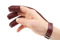 Archery shooting glove on hand