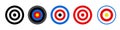 Archery, shooting target icon set. Goal sign. Target vector illustration isolated Royalty Free Stock Photo