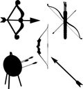 Archery Silhouette Vector on white background