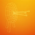 Archery target. Arrows hit round target goal concept Royalty Free Stock Photo