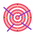 Archery Target With Arrows Icon Thin Line Vector Royalty Free Stock Photo