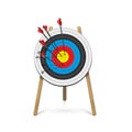 Archery target with arrows isolated on white background. Vector poster or banner template Royalty Free Stock Photo