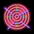 Archery Target With Arrows neon glow icon illustration Royalty Free Stock Photo