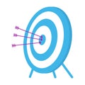 Archery target with arrows semi flat color vector object Royalty Free Stock Photo