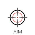 Archery target icon in flat style. Dartboard vector illustration on isolated background. Aim accuracy sign business concept Royalty Free Stock Photo