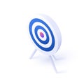 Archery target icon illustration in isometric vector design. Bullseye or bull\'s eye dartboard isolated on white background