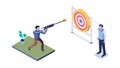 Archery Target Practice Isometric Illustration, vector design Generative AI Royalty Free Stock Photo