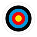 Archery target vector illustration. High quality official size editable representation of the bullseye target