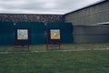 Archery targets in the outdoor field for practice to shooting arrows Royalty Free Stock Photo