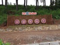 Archery targets. Series of archery clear targets in green field Royalty Free Stock Photo