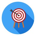 Archery vector icon, sports symbol. Modern, flat long shadow vector icon