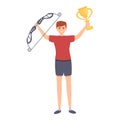 Archery winner icon cartoon vector. Archer man