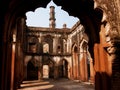 Arches of an ancient stone building in Indian city Royalty Free Stock Photo