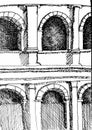 Arches architecture elements in graphic image.