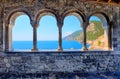 Arches of the church of St. Peter in Porto Venere Royalty Free Stock Photo