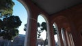 Arches of classic buildings from the fifties headquarters of ministries in Madrid, Spain