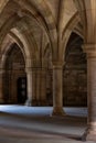 Cloisters on the Glasgow University campus in Scotland, built in Gothic Revival style, also known as The Undercroft. Royalty Free Stock Photo