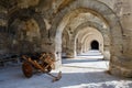 Arches and columns in Sultanhani caravansary on