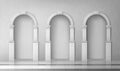 Arches with columns in wall, gates with pillars Royalty Free Stock Photo