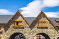 Arches connecting main square and Mitre street near Civic Center in downtown Bariloche - Bariloche, Patagonia, Argentina Royalty Free Stock Photo