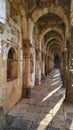 Arches and corridors of a sultanate era mosque in India