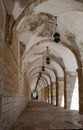 Arches gallery on Temple Mount. Jerusalem Royalty Free Stock Photo