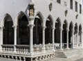 Arches of gothic loggia on the main square in Koper, Slovenia