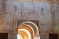 Arches at Hall of the Ambassadors at Nasrid Palaces of Alhambra - Granada, Andalusia, Spain Royalty Free Stock Photo