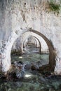 Arches inside shipyard of Alanya medieval castle Royalty Free Stock Photo