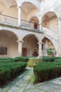 Arches and interior patio of the Convent of San Francisco El Real also known as the Convent of La Coria